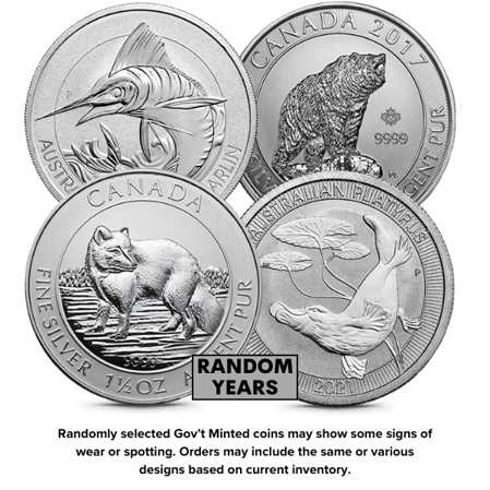 1.5 Oz Silver Coins Govt Minted (Random Design and Date)