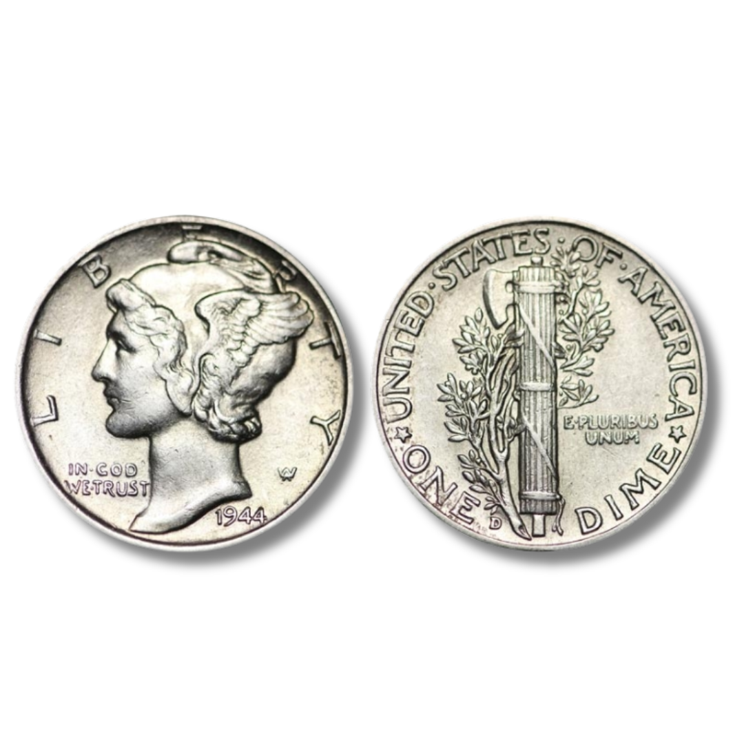1954 Roosevelt dime obverse and reverse 90% silver pre-1965 junk silver coin