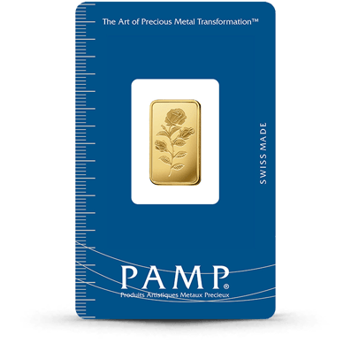 2.5 Gram PAMP Suisse Rosa Gold Bar (In Assay) Front