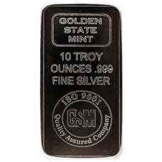 Golden State Mint 10 Oz Silver Logo Bar (New)
