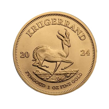 2024 South African Krugerrand one ounce fine gold bullion coin reverse featuring springbok antelope design