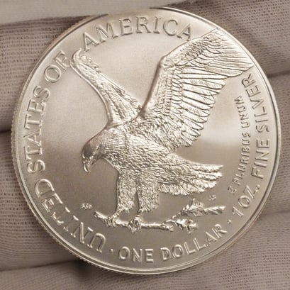 American Silver Eagle displaying its face value of one dollar