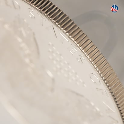 Reeded edge of American Silver Eagle