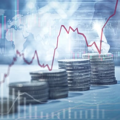 Silver Market Trend image with stacks of silver coins