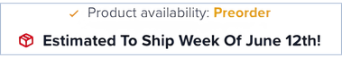 Monument Metals preorder message displaying estimated shipping week of June 12th and preorder product availability.