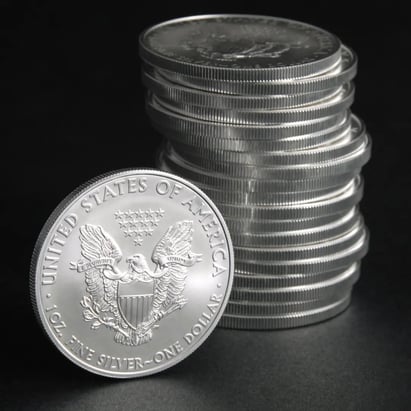 Stack of American Silver Eagles illustrating how a high-mintage bullion coin can move in and out of available dealer supply